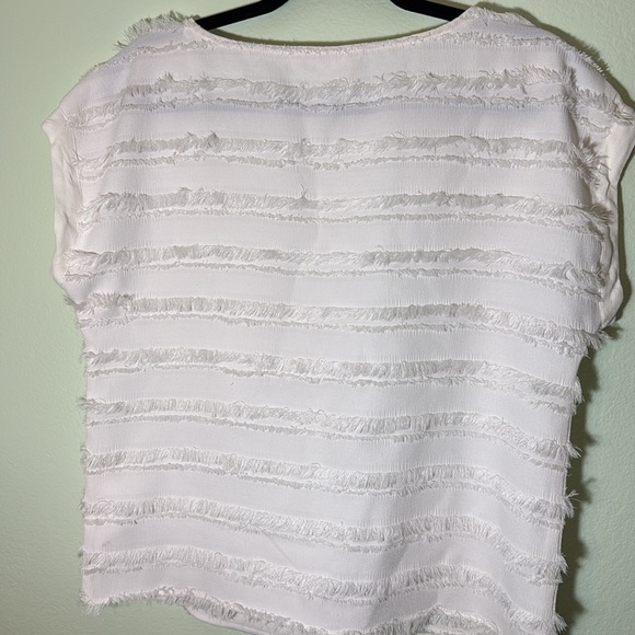 Anthropologie Maeve Barton Fringe Top White 4 - Picture 6 of 6